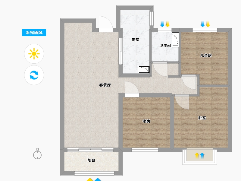 山西省-太原市-山钢铭著-81.13-户型库-采光通风