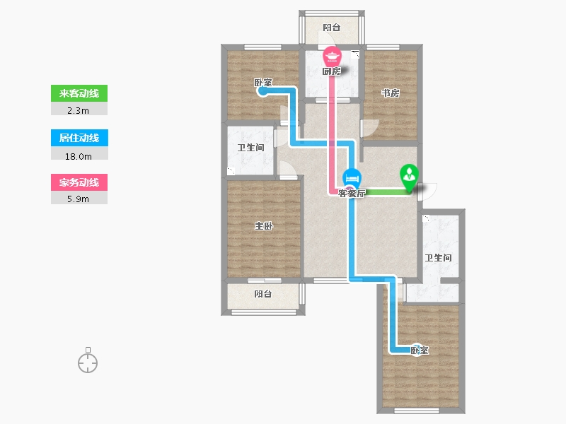 山西省-太原市-得一·剑桥城-108.40-户型库-动静线