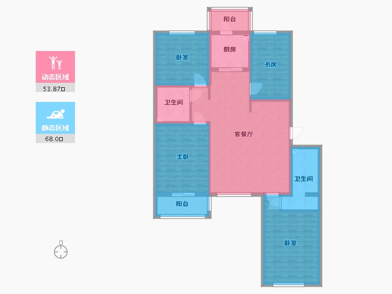 山西省-太原市-得一·剑桥城-108.40-户型库-动静分区