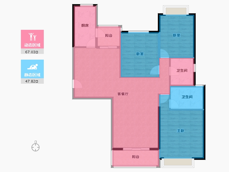 云南省-曲靖市-恒大绿洲-104.90-户型库-动静分区