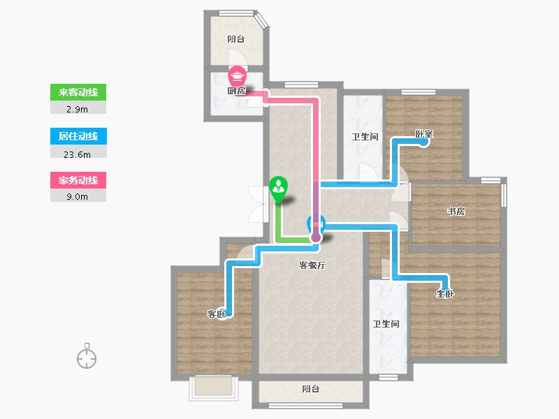 山西省-太原市-太化·紫景天城-123.99-户型库-动静线