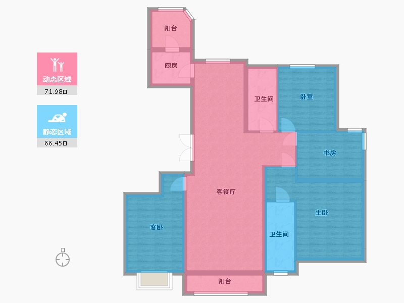 山西省-太原市-太化·紫景天城-123.99-户型库-动静分区