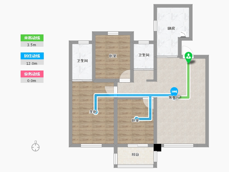 河北省-沧州市-荣盛罗湖四季花语-76.08-户型库-动静线