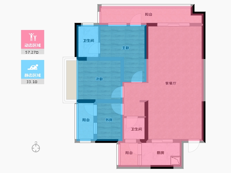 四川省-成都市-逸山公馆-78.72-户型库-动静分区