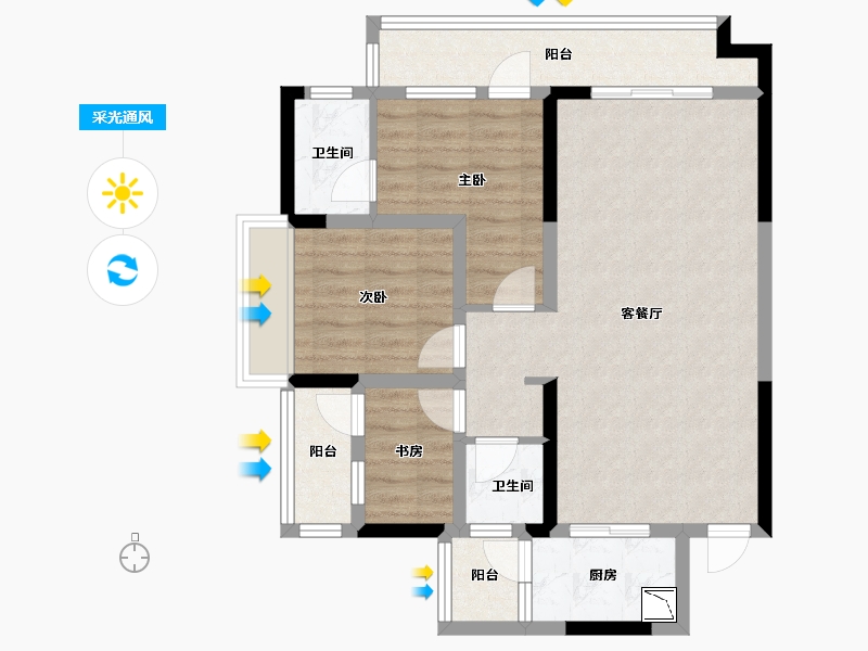 四川省-成都市-逸山公馆-78.72-户型库-采光通风