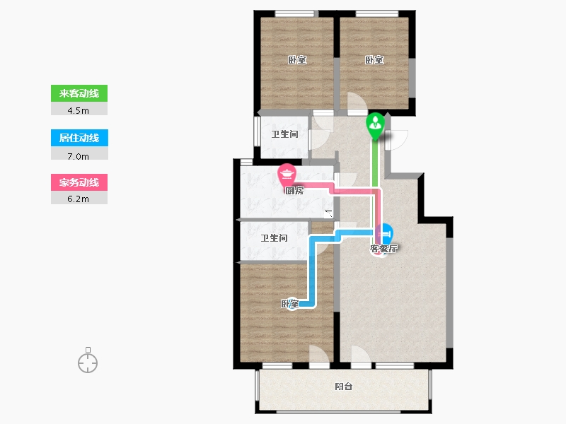 河北省-廊坊市-阿尔卡迪亚清芷苑-94.00-户型库-动静线