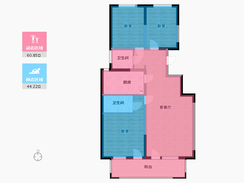 河北省-廊坊市-阿尔卡迪亚清芷苑-94.00-户型库-动静分区