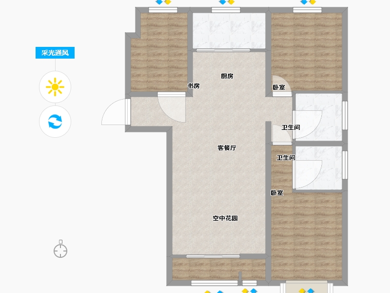 山西省-太原市-悦唐·慧和郡-102.00-户型库-采光通风