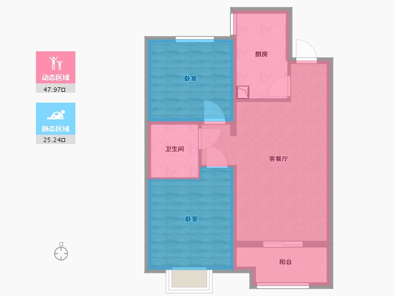 山西省-太原市-融创外滩公馆二期-65.00-户型库-动静分区