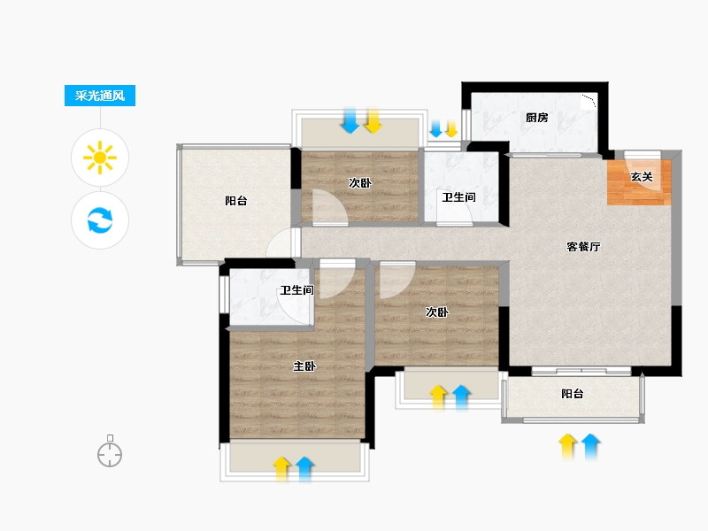 广西壮族自治区-柳州市-荣和·公园墅-78.01-户型库-采光通风