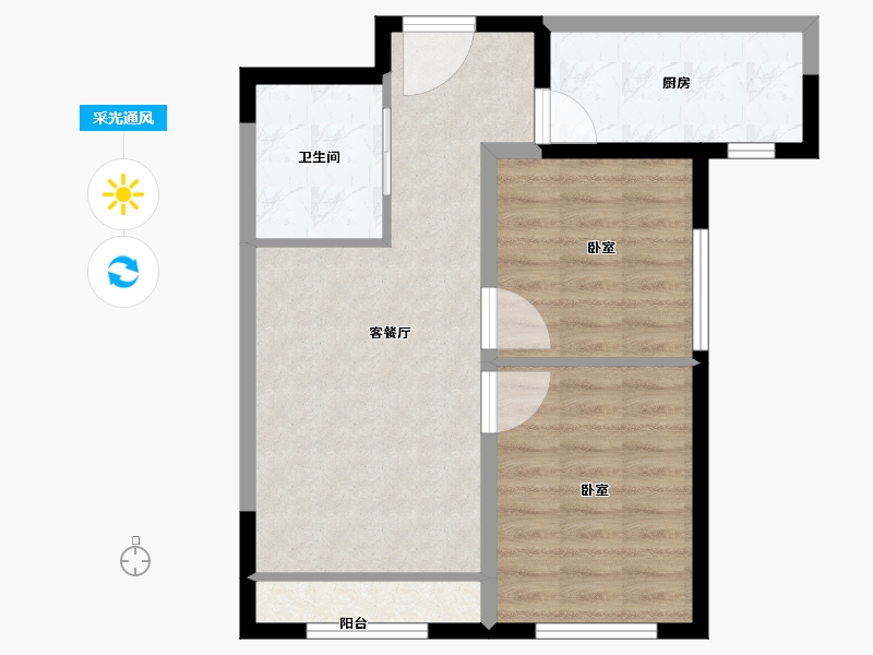 河北省-保定市-学府澜湾-61.00-户型库-采光通风