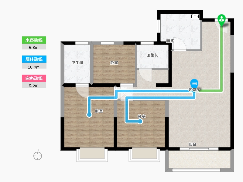 山西省-太原市-富力天禧公馆-109.01-户型库-动静线