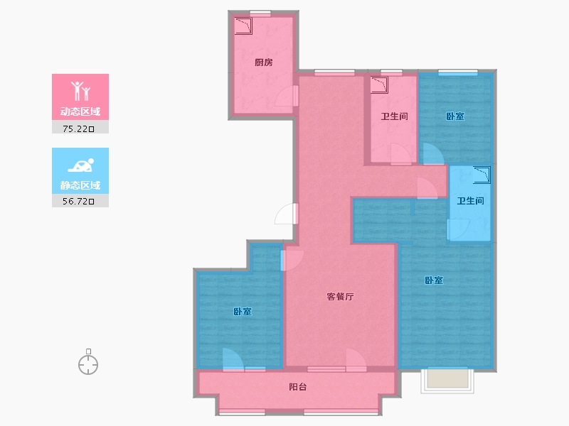 山西省-太原市-融创外滩公馆二期-117.00-户型库-动静分区