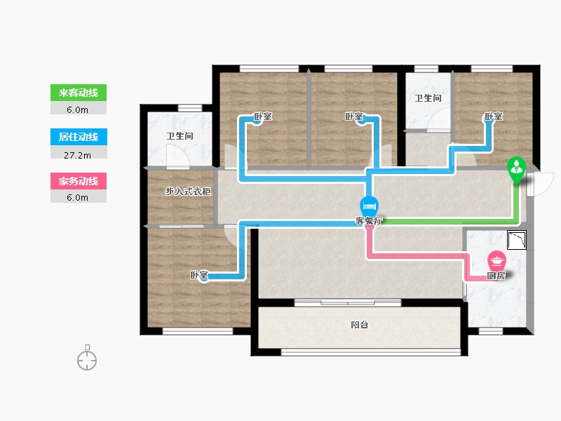 四川省-成都市-金地商置弘阳梵锦108-103.89-户型库-动静线