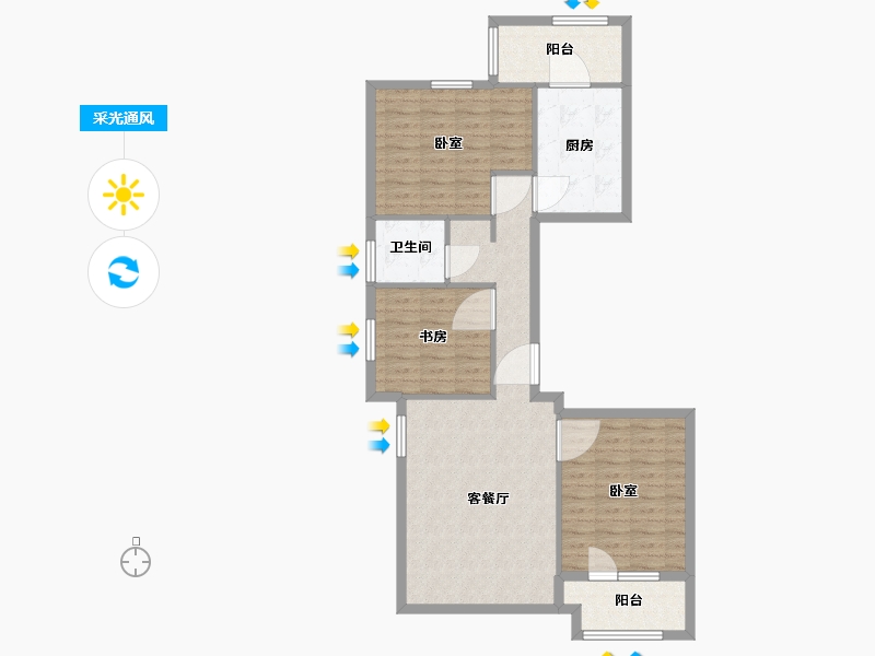 河北省-沧州市-贻成·御景狮城-93.00-户型库-采光通风