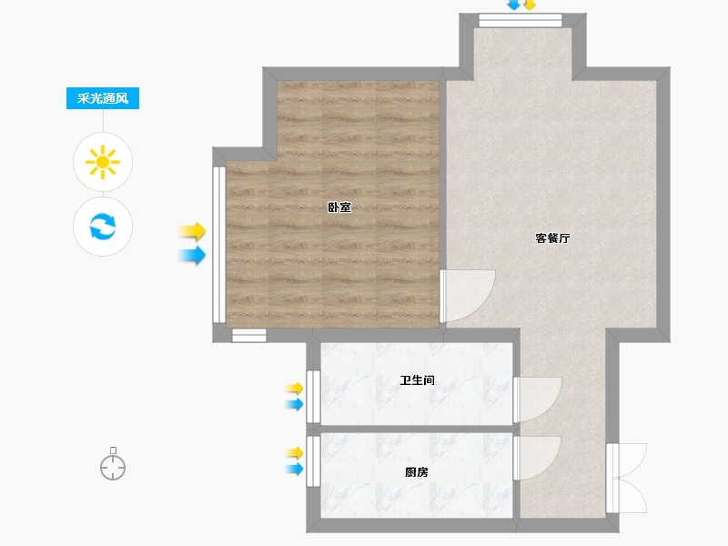 河北省-廊坊市-狮子城丁香园-52.00-户型库-采光通风