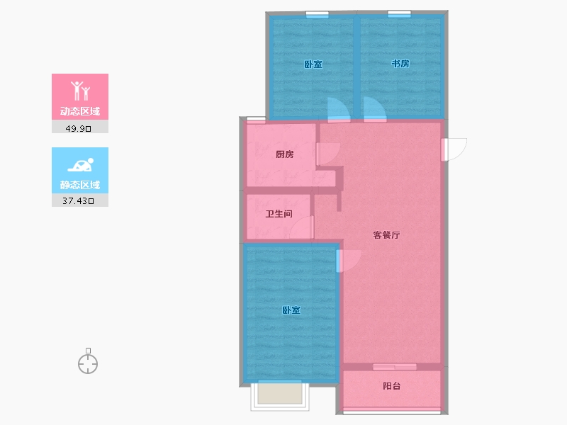 山西省-太原市-晋建迎曦园-77.46-户型库-动静分区