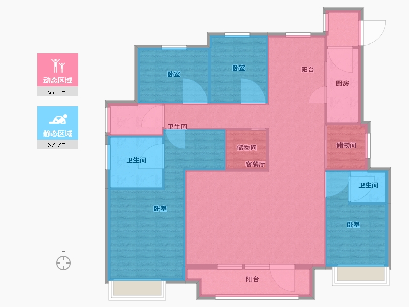 河北省-沧州市-泰享嘉府-147.60-户型库-动静分区