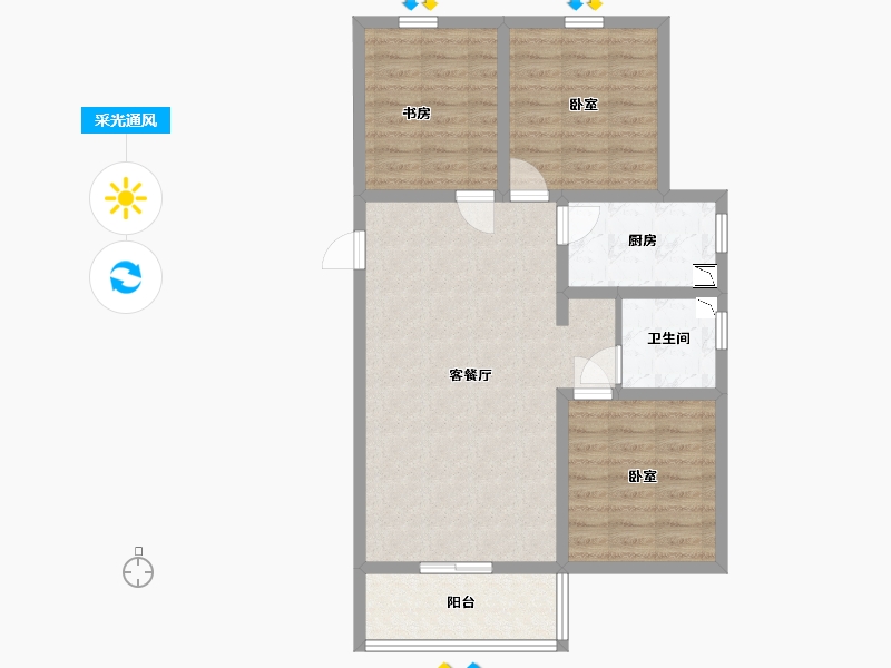 山西省-太原市-晋建迎曦园-77.04-户型库-采光通风