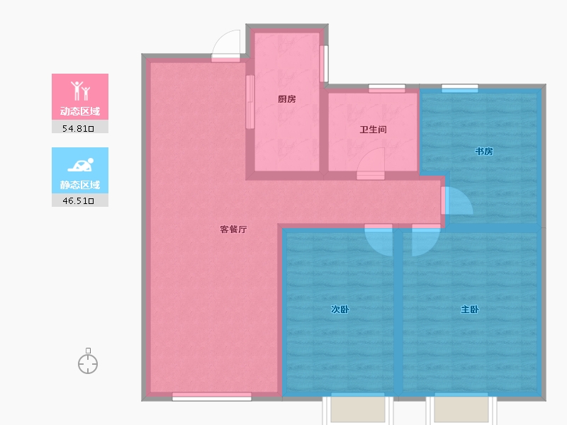 河北省-承德市-金辉府-90.51-户型库-动静分区