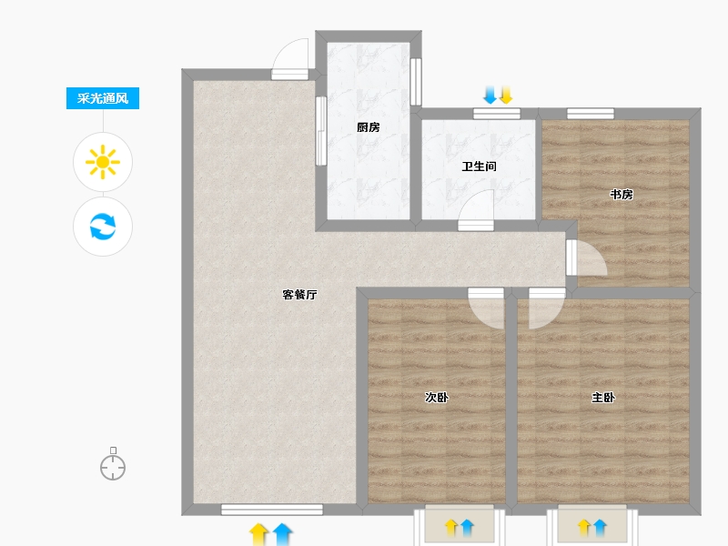 河北省-承德市-金辉府-90.51-户型库-采光通风