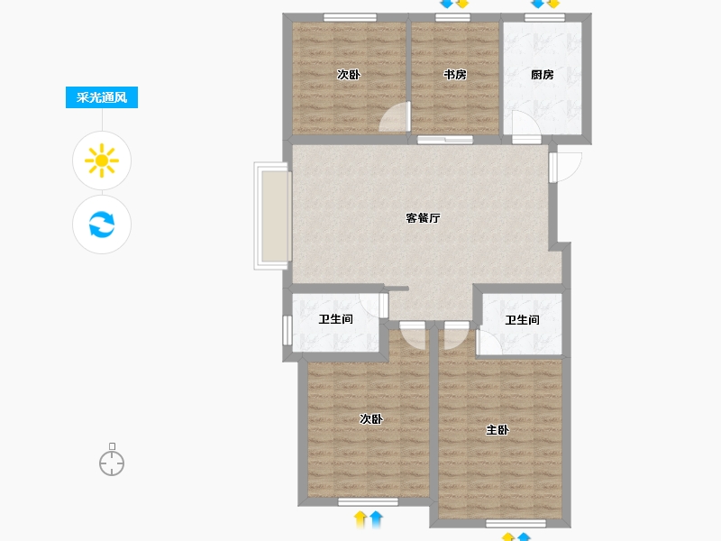 河北省-承德市-金辉府-100.69-户型库-采光通风