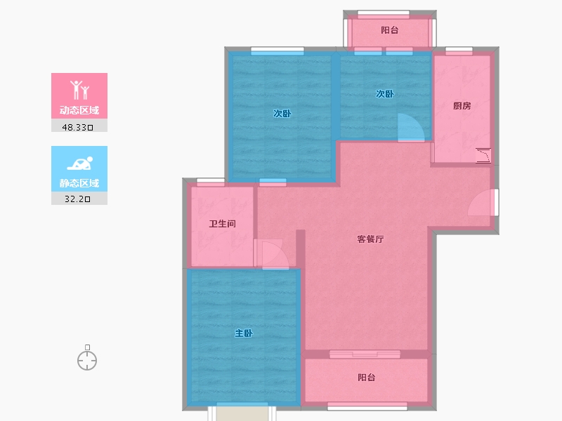 河北省-廊坊市-龙邸·厚得街-71.25-户型库-动静分区