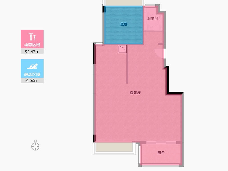 四川省-成都市-华侨城碧桂园莫奈的湖-61.46-户型库-动静分区