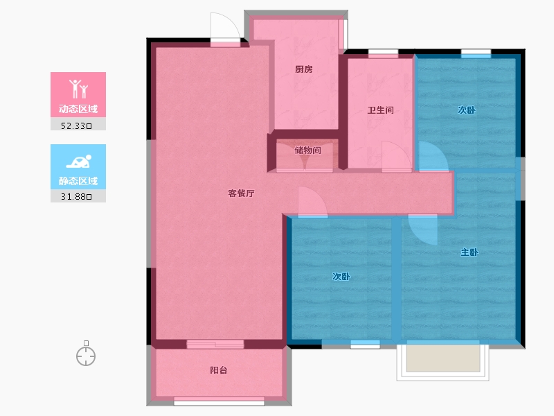 山西省-太原市-保利心语-74.74-户型库-动静分区