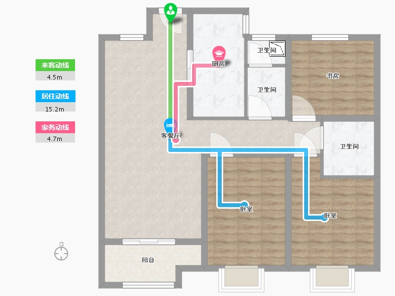 山西省-太原市-融创外滩公馆二期-99.51-户型库-动静线