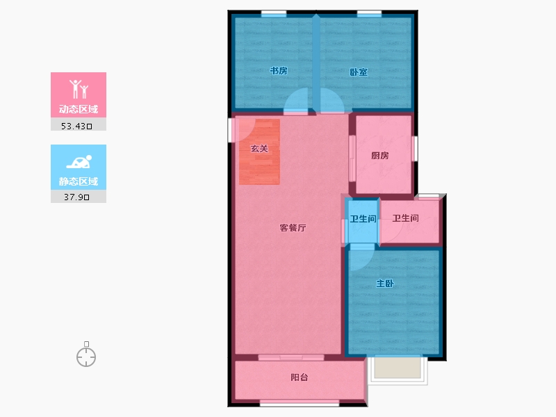 山西省-太原市-红星·紫御半山-81.66-户型库-动静分区