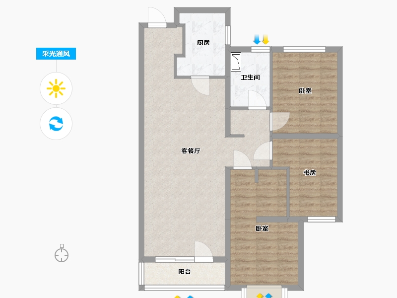 山西省-太原市-中国铁建西府国际-88.00-户型库-采光通风