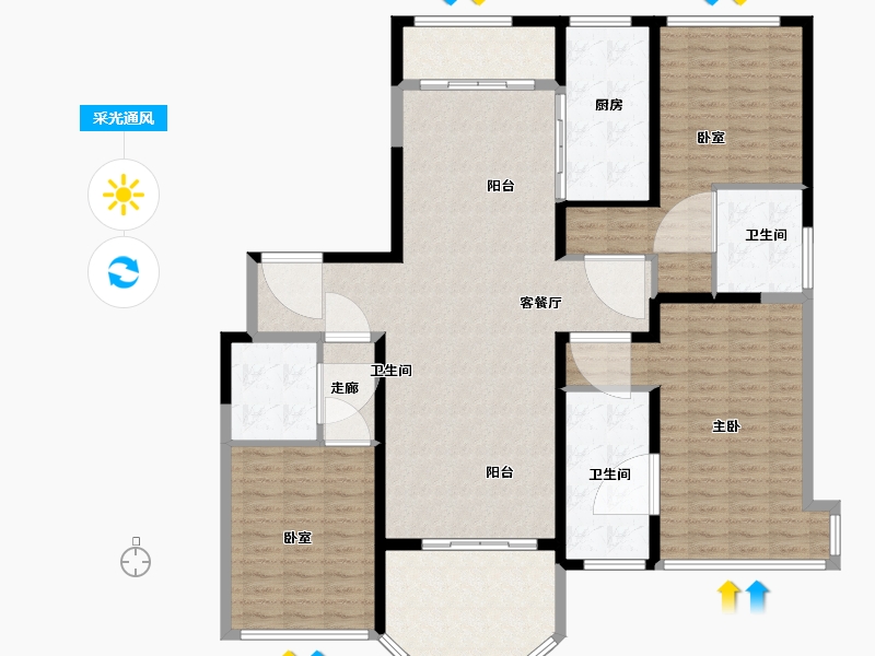 山西省-太原市-太原星河湾5号园-159.00-户型库-采光通风