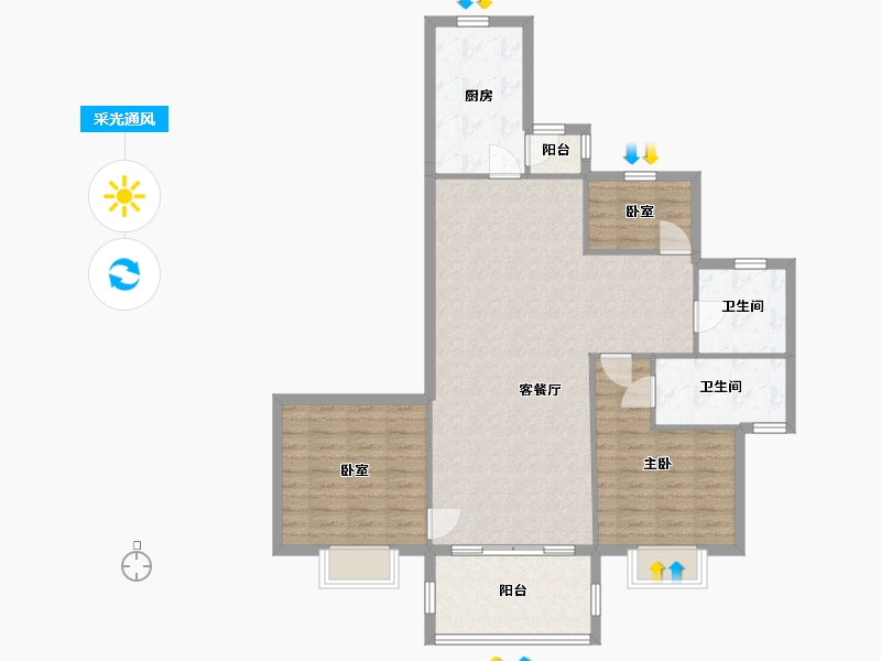 山西省-太原市-大同恒大悦府-100.28-户型库-采光通风