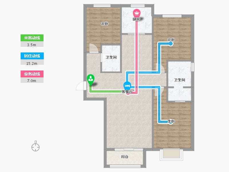 山西省-太原市-竞杰·常青藤-100.41-户型库-动静线