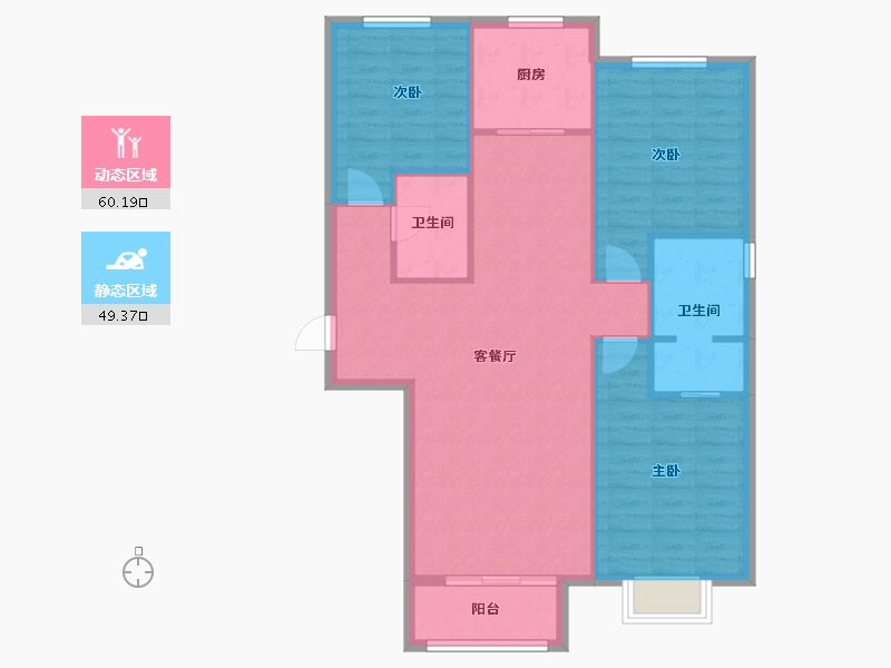 山西省-太原市-竞杰·常青藤-100.41-户型库-动静分区