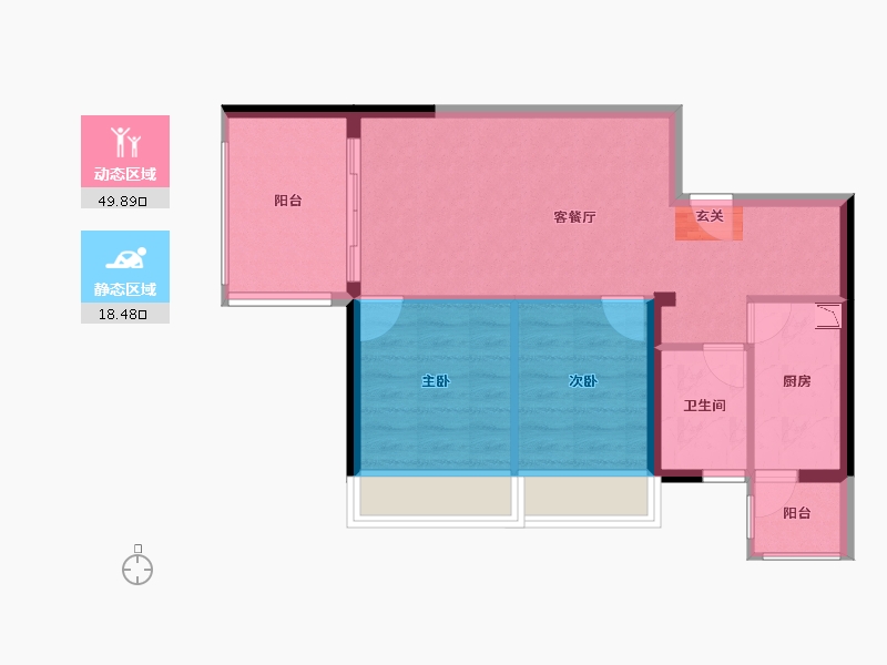 广西壮族自治区-柳州市-荣和·公园墅-61.37-户型库-动静分区