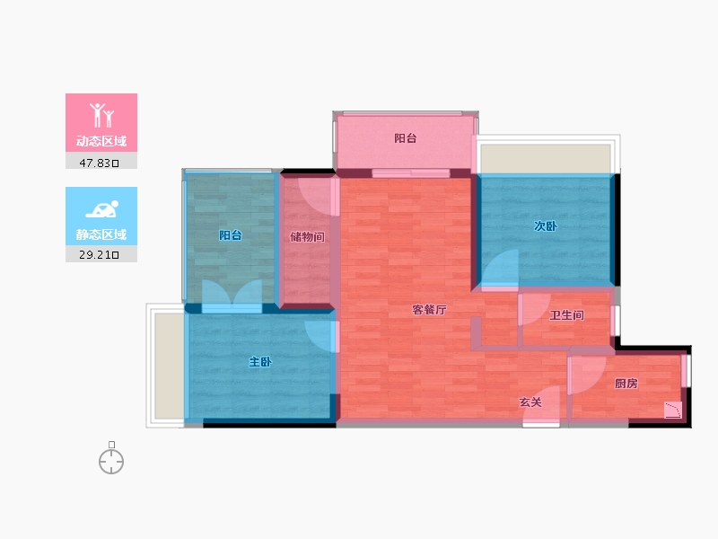 广西壮族自治区-柳州市-荣和·公园墅-68.25-户型库-动静分区