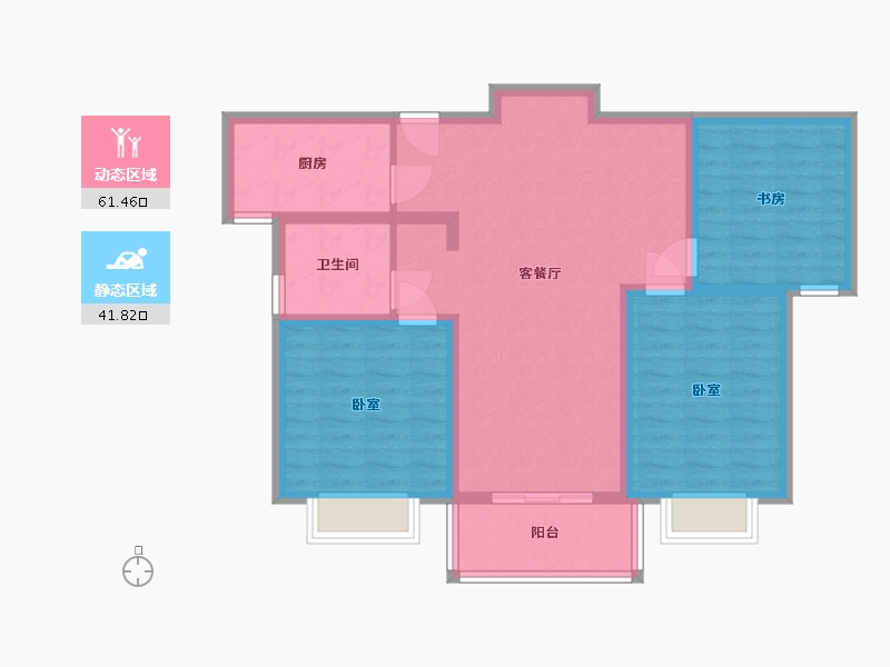 山西省-太原市-中格云景里-92.42-户型库-动静分区