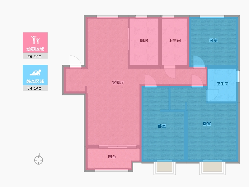 山西省-太原市-融创外滩公馆二期-108.00-户型库-动静分区