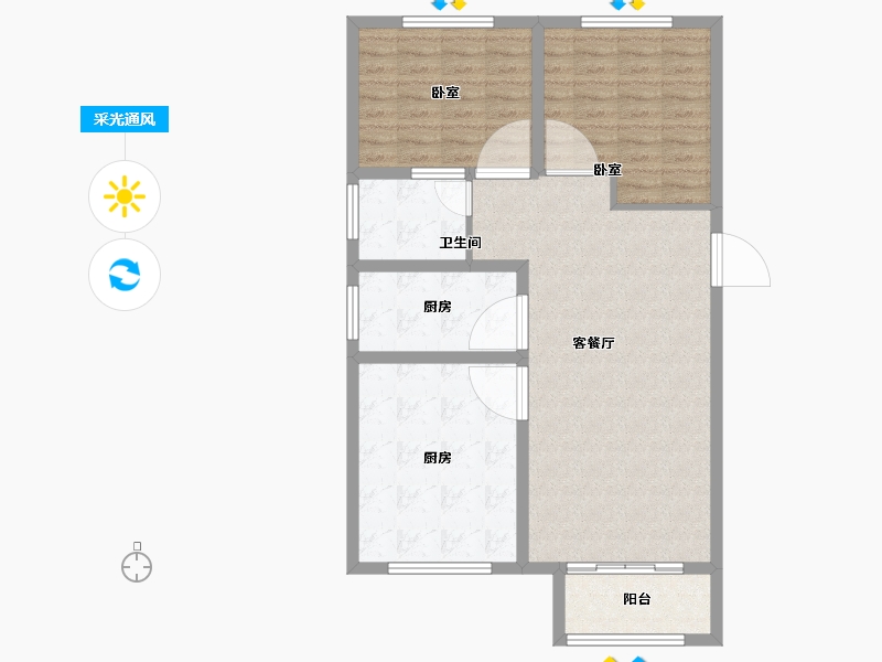 河北省-保定市-花溪壹号院-90.00-户型库-采光通风