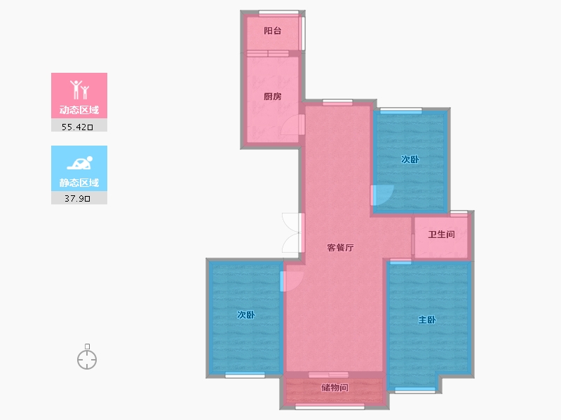 河北省-廊坊市-文院9号-82.39-户型库-动静分区