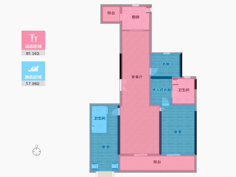 山西省-太原市-万达龙樾府-126.62-户型库-动静分区