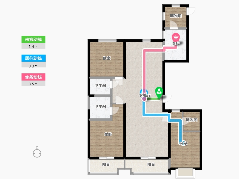 山西省-太原市-建投 · 祥澐府-121.10-户型库-动静线