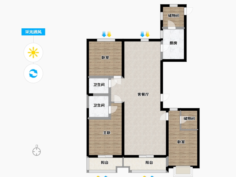 山西省-太原市-建投 · 祥澐府-121.10-户型库-采光通风