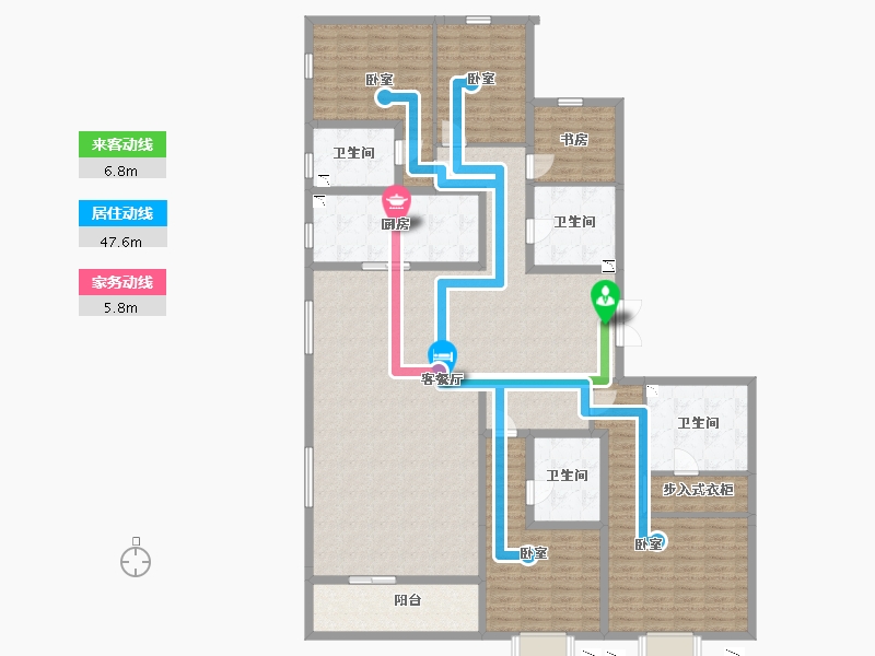 山西省-太原市-万达龙樾府-196.90-户型库-动静线