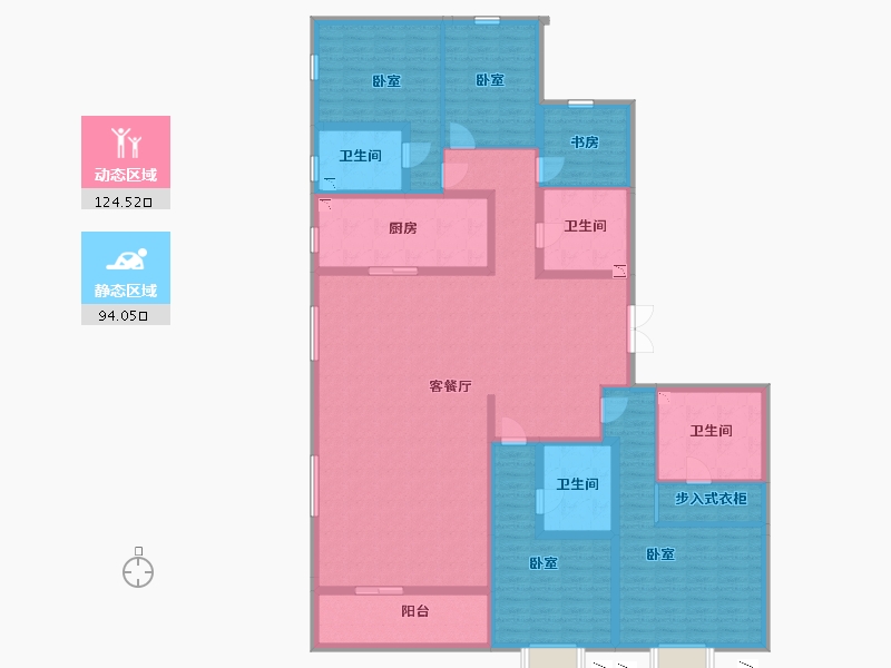 山西省-太原市-万达龙樾府-196.90-户型库-动静分区