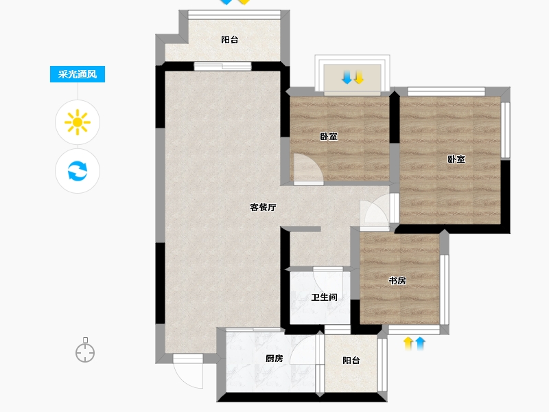 四川省-成都市-环天时代中心-59.06-户型库-采光通风