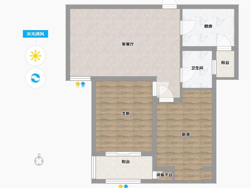 山西省-太原市-晨煜·唐槐园三期-73.00-户型库-采光通风