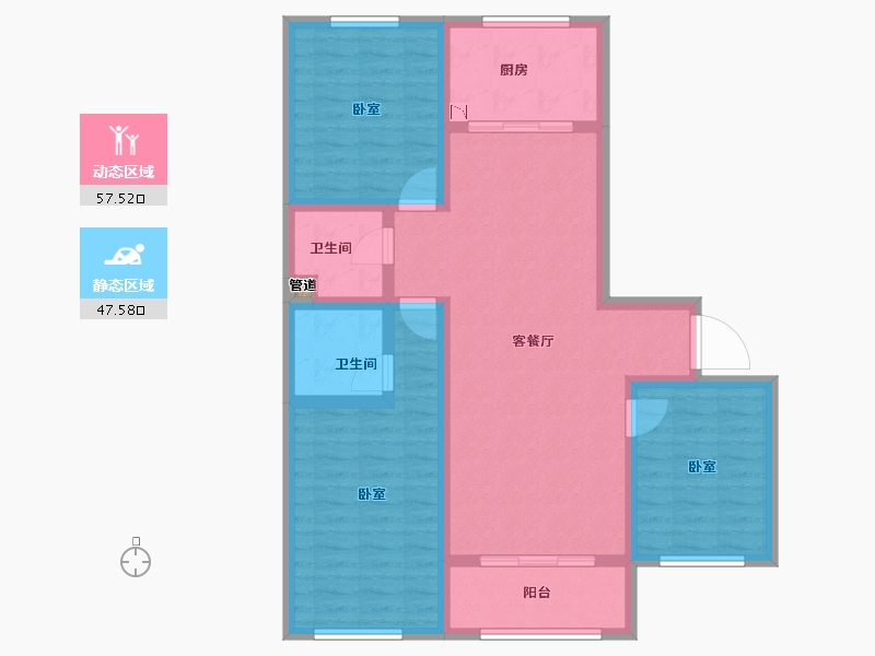 山西省-大同市-大西街公园1号-93.62-户型库-动静分区